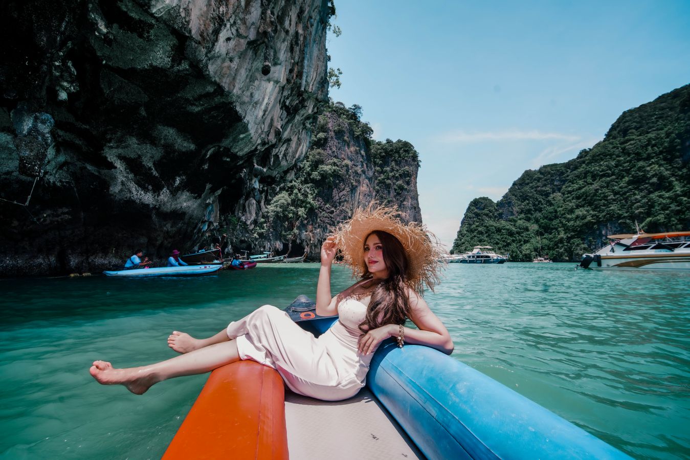 Canoeing on the luxury james bond boat Phuket Canoeing on the luxury james bond boat Phuket