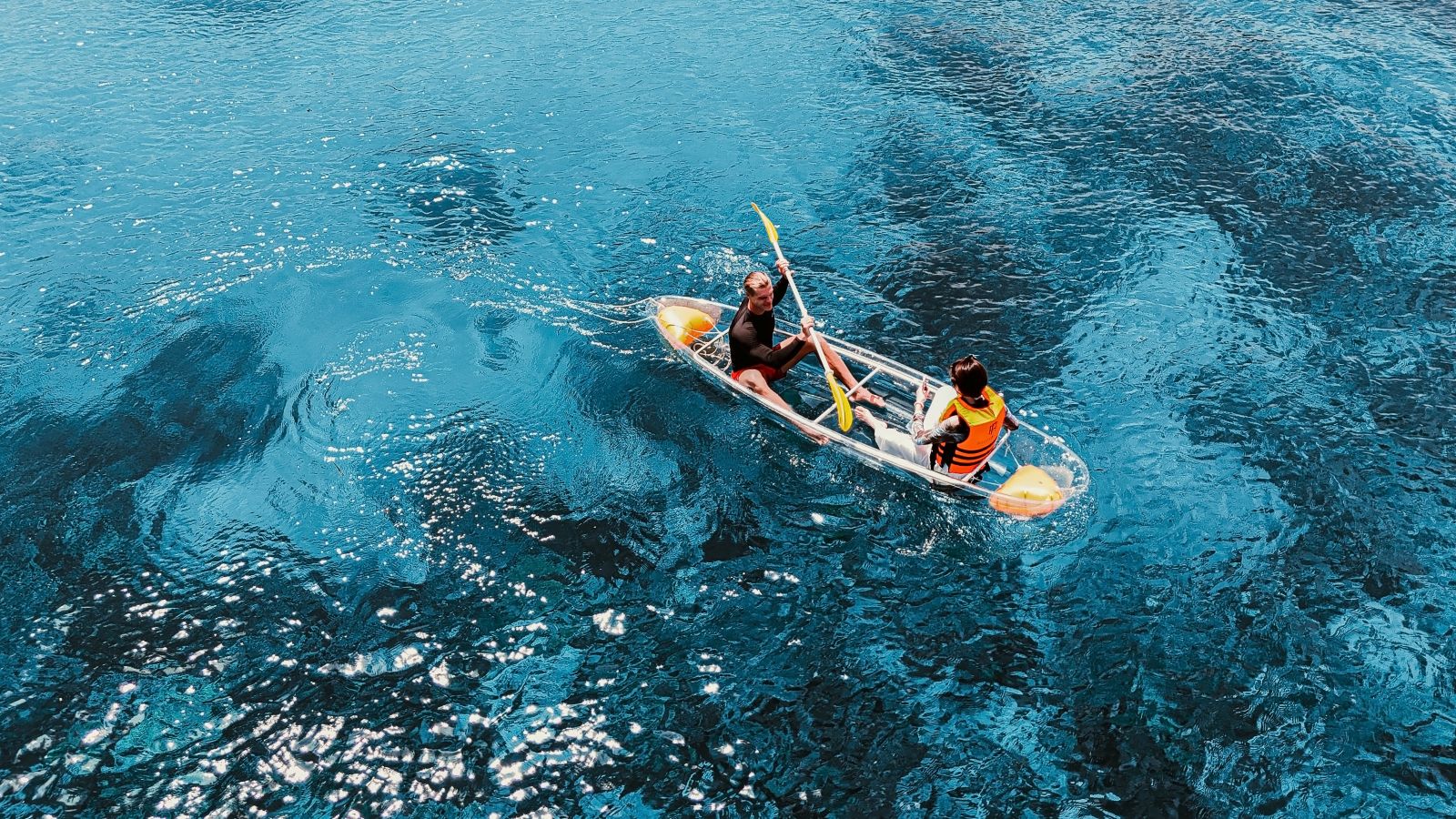 Canoeing on the luxury james bond boat Canoeing on the luxury james bond boat