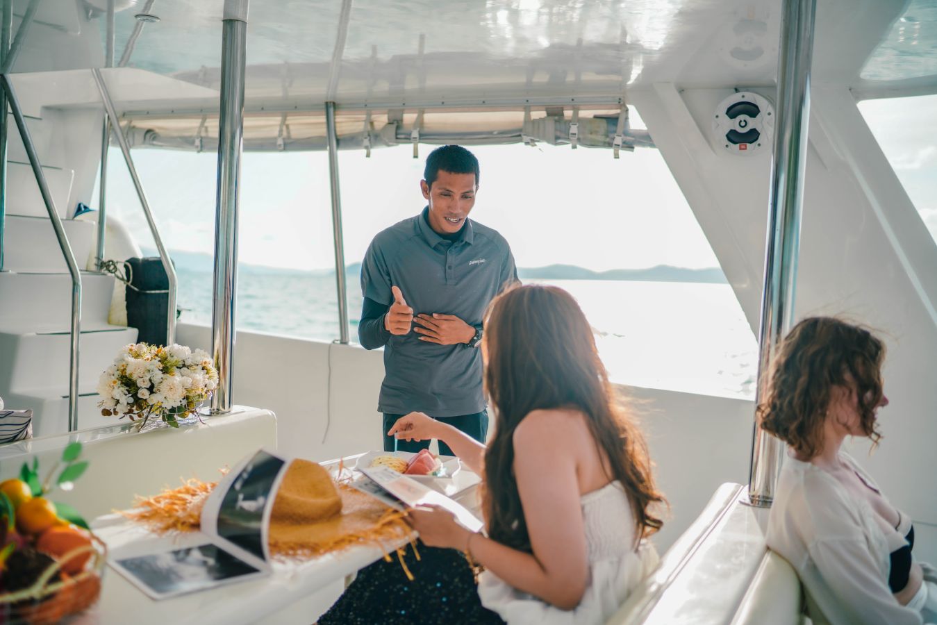 James Bond Luxury Boat taking food order James Bond Luxury Boat taking food order
