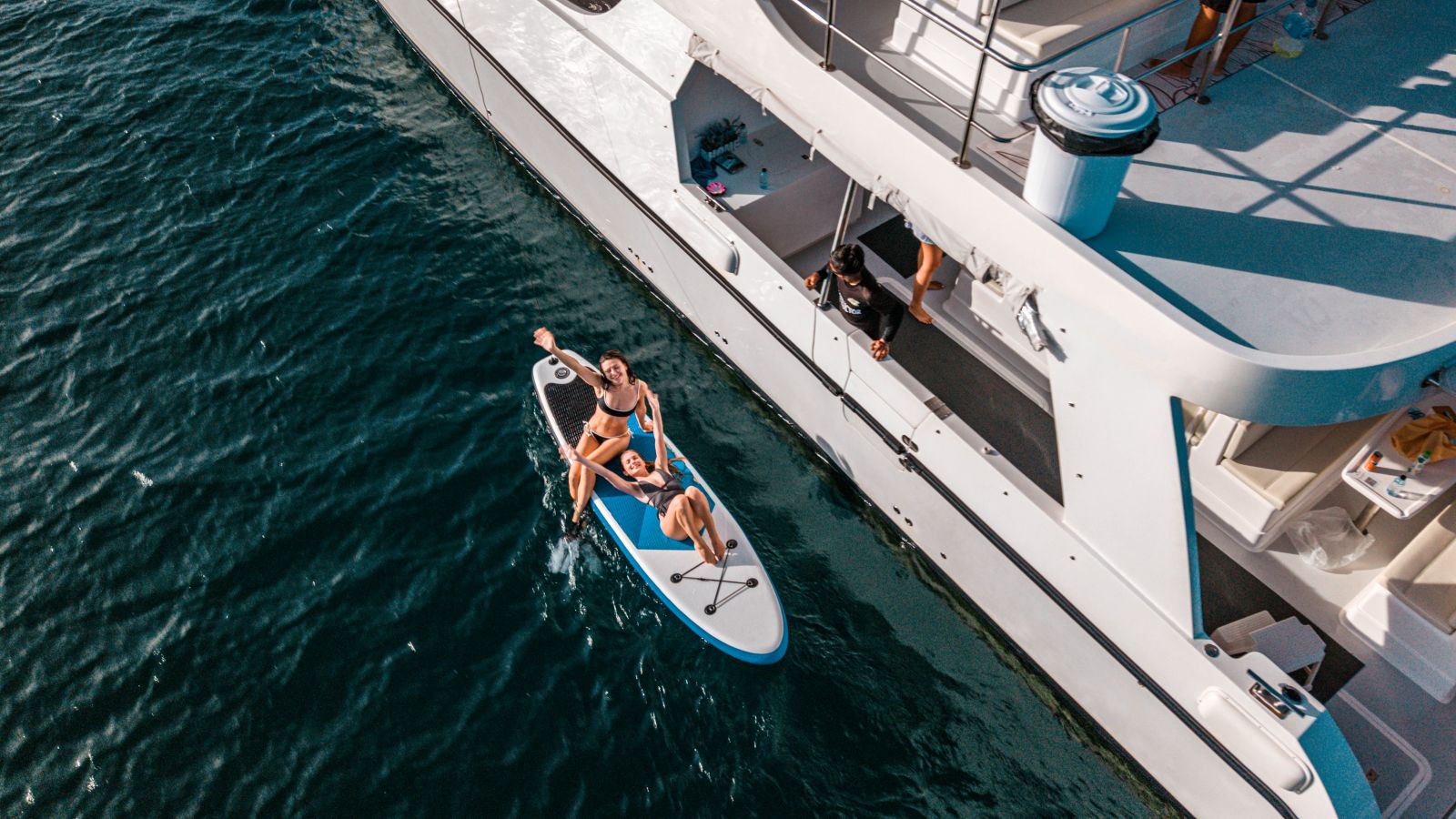 Luxury Boat James Bond on the paddle board Luxury Boat James Bond on the paddle board