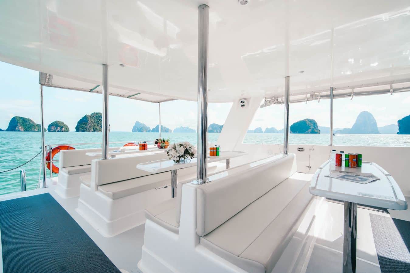 seat area James Bond Luxury Boat seat area James Bond Luxury Boat