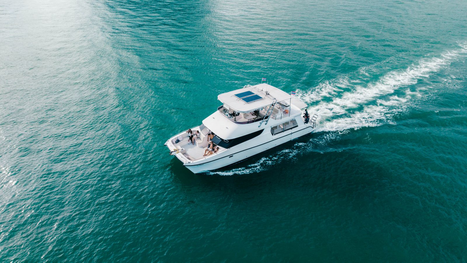view of James Bond Luxury Boat In Bay view of James Bond Luxury Boat In Bay