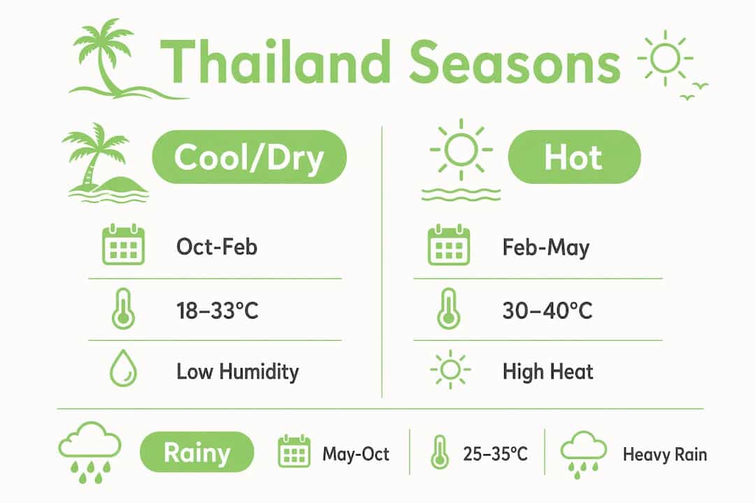 Infographic comparing Thailand three seasons