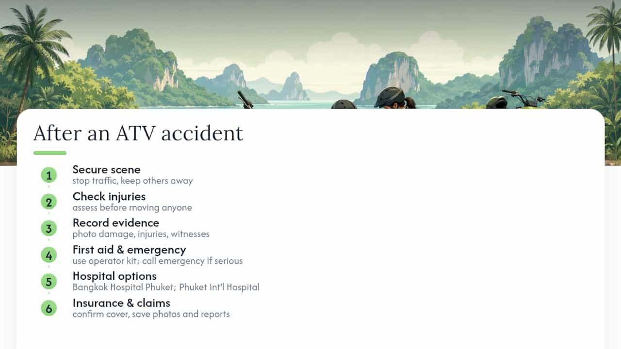 If something goes wrong: first aid, hospitals and insurance in Phuket — overview diagram