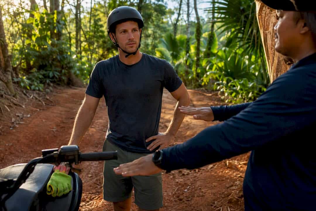 Traveler receiving Phuket ATV safety briefing