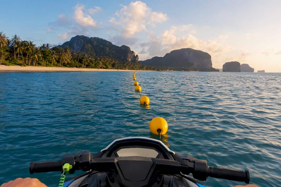 Tourist riding within Phuket water zone