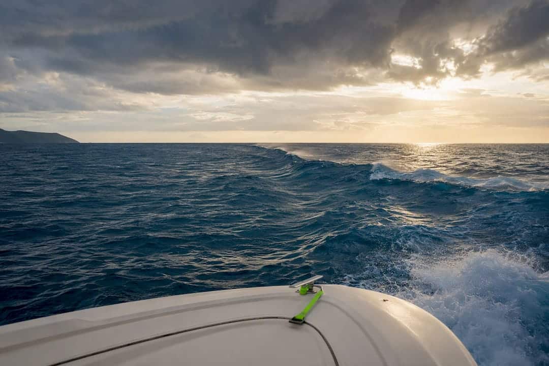 Wind-driven swells on Phuket sea crossing