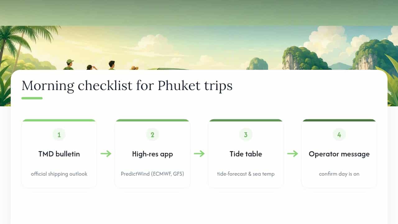 Four-step Phuket boat weather checklist