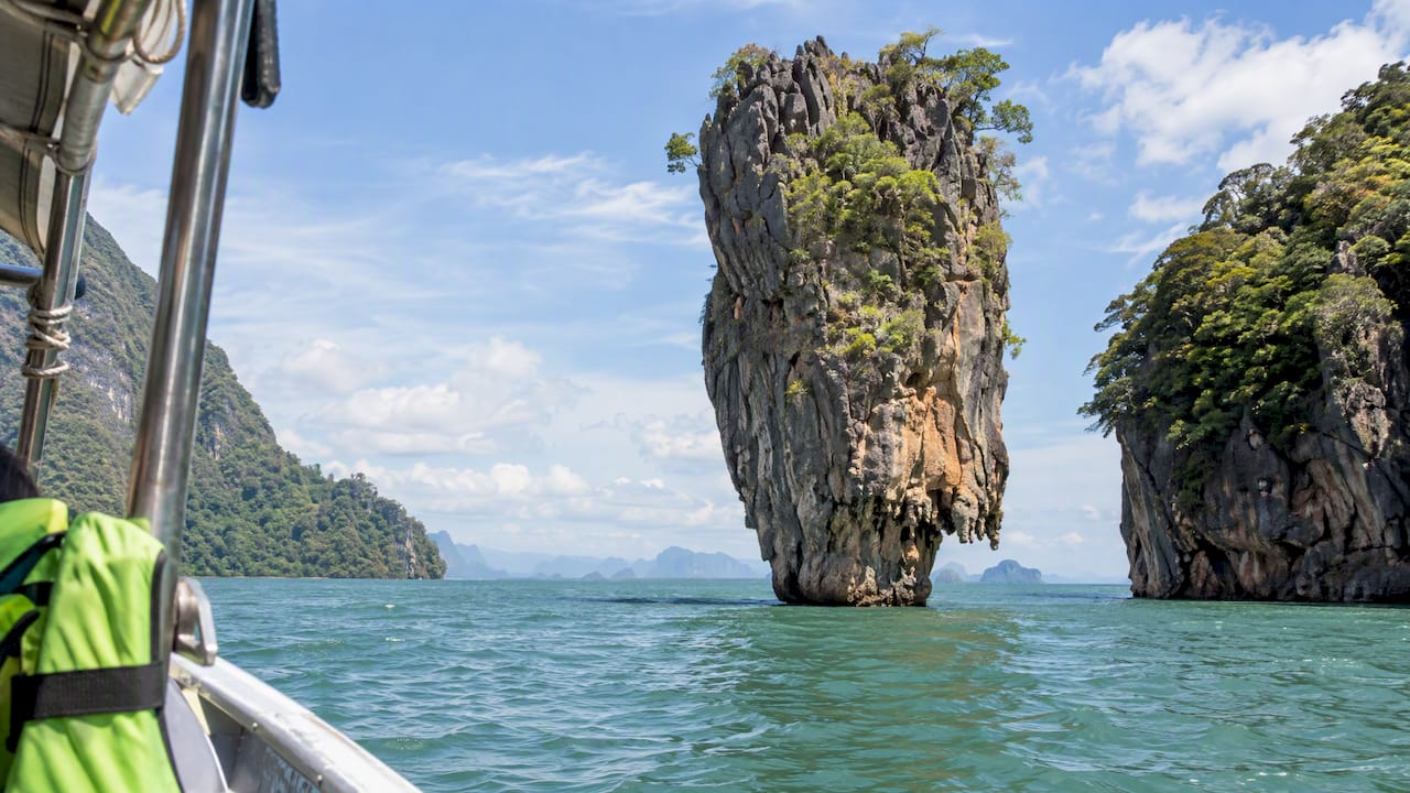 Ko Tapu limestone pinnacle in Phang Nga Bay